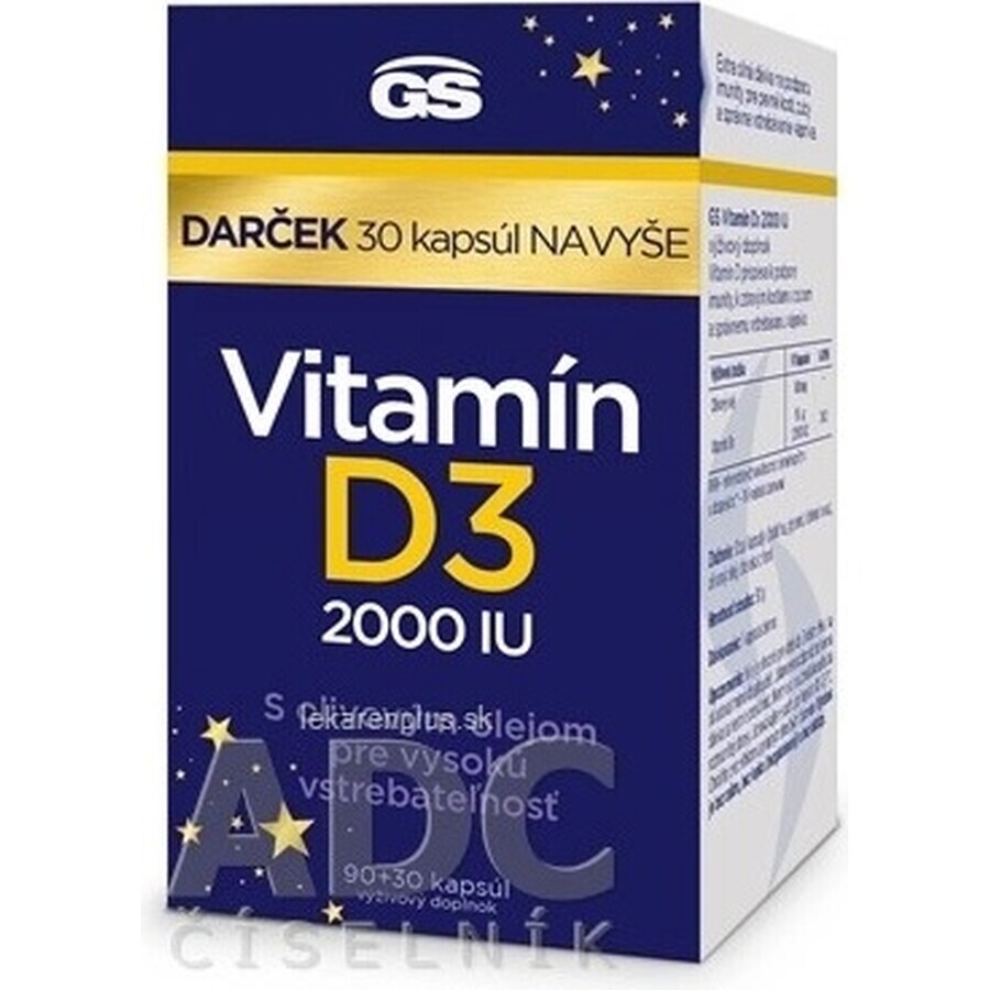 GS Vitamine D3 2000 IU 1×120 tbl, complément alimentaire