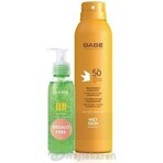 BABÉ SUN Spray solaire SPF 50 + gel d'aloe vera, 1x1 set 1x200 + 90 ml, spray solaire + cadeau : gel rafraîchissant