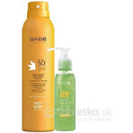 BABÉ SUN Spray solaire SPF 50 + gel d'aloe vera, 1x1 set 1x200 + 90 ml, spray solaire + cadeau : gel rafraîchissant