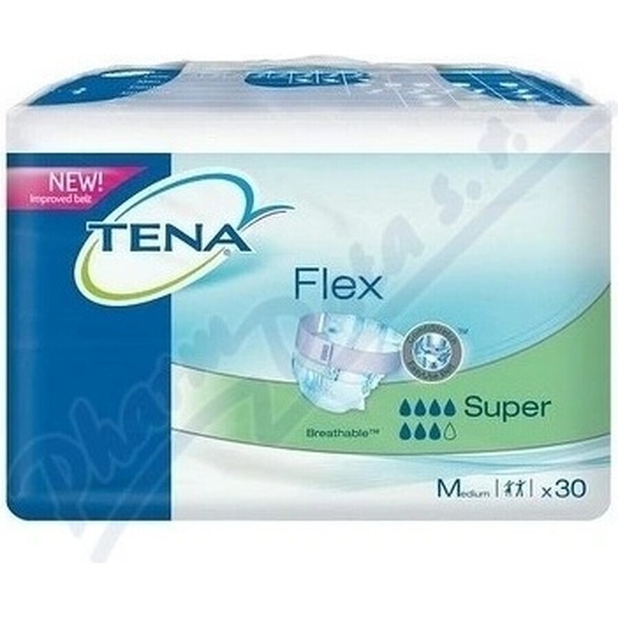 TENA Flex Super M 1×30 pezzi, slip per incontinenza con elastico in vita a sgancio rapido