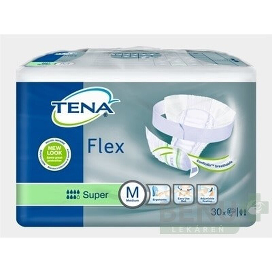 TENA Flex Super M 1×30 pezzi, slip per incontinenza con elastico in vita a sgancio rapido