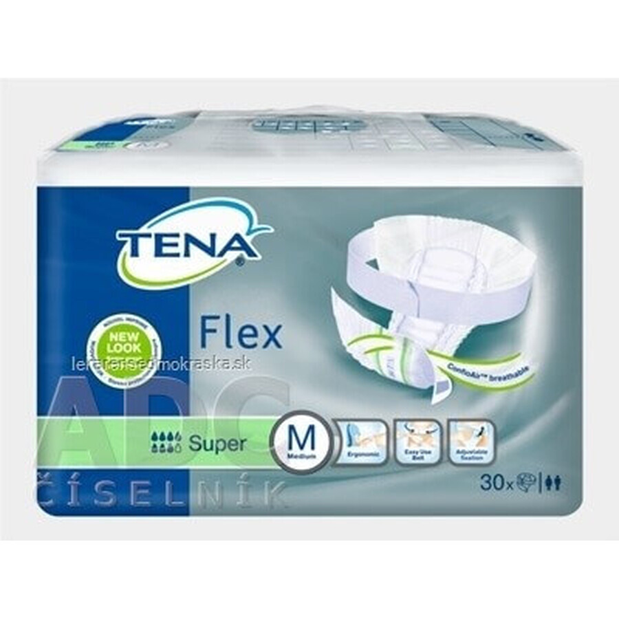 TENA Flex Super M 1×30 pezzi, slip per incontinenza con elastico in vita a sgancio rapido