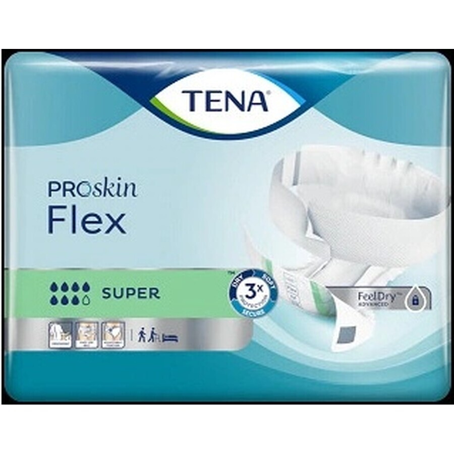 TENA Flex Super M 1×30 pezzi, slip per incontinenza con elastico in vita a sgancio rapido