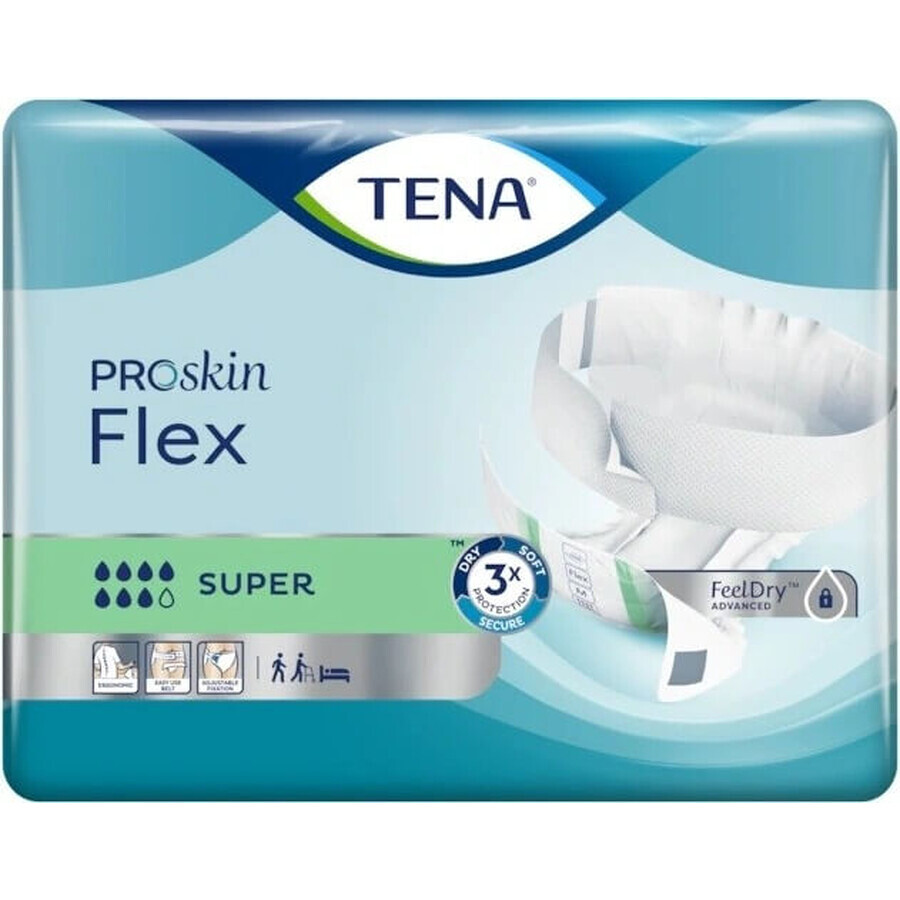 TENA Flex Super M 1×30 pezzi, slip per incontinenza con elastico in vita a sgancio rapido