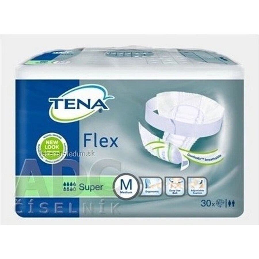 TENA Flex Super M 1×30 pezzi, slip per incontinenza con elastico in vita a sgancio rapido