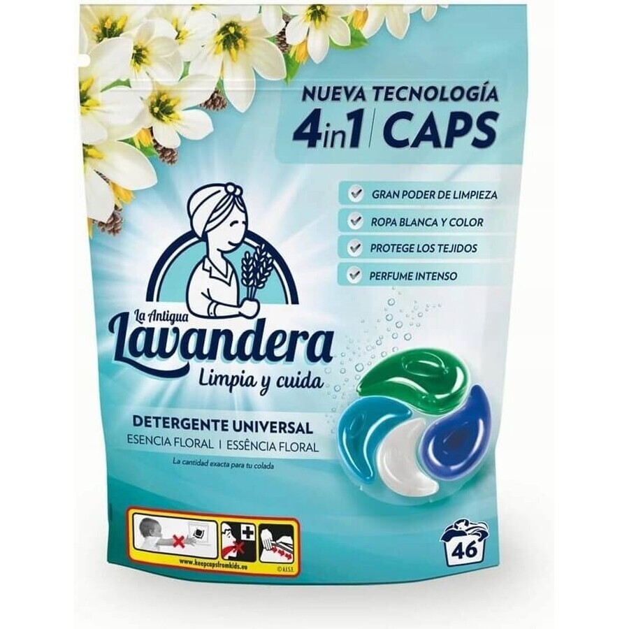 Lavandera cápsulas de lavado Fragancia floral 1×46 uds, cápsulas de lavado