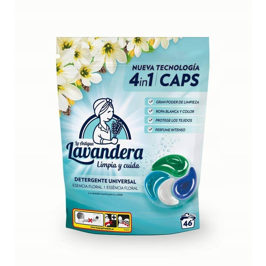 Lavandera cápsulas de lavado Fragancia floral 1×46 uds, cápsulas de lavado