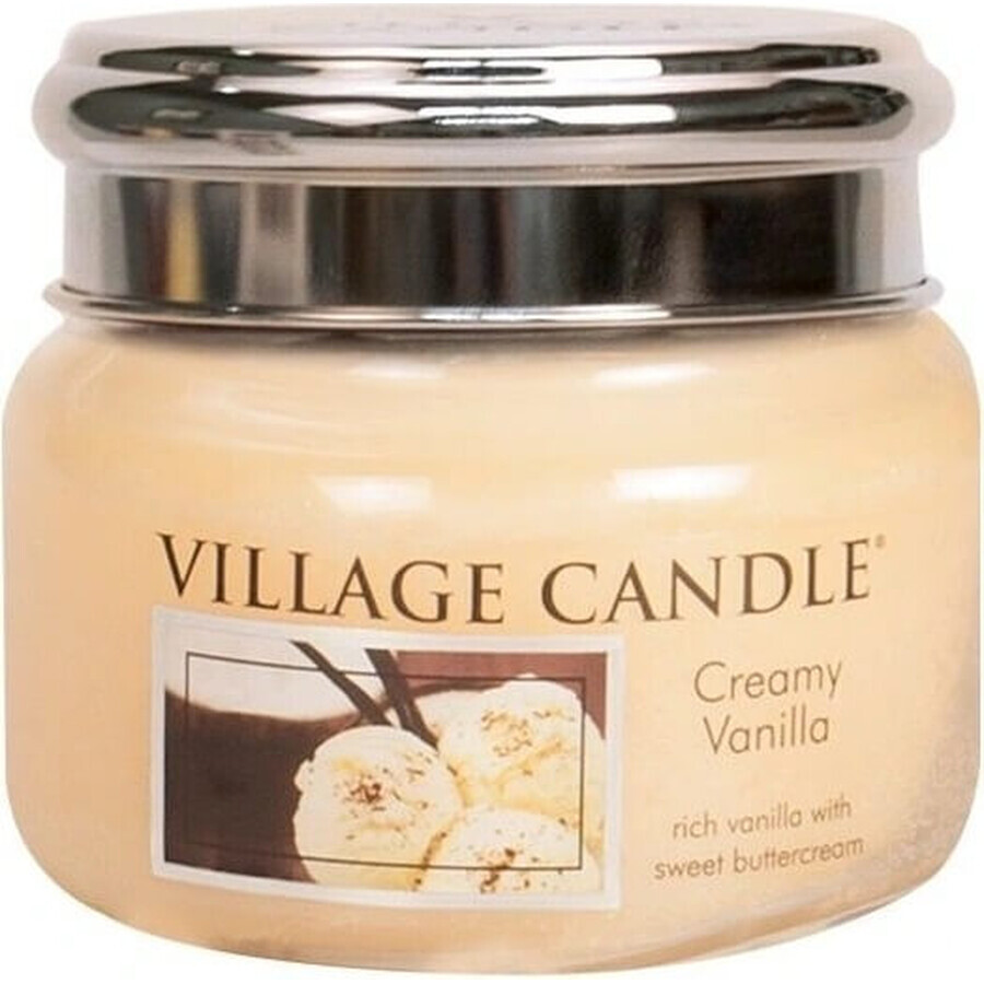 Village Candle Vela Perfumada en Botella - Vainilla Cremosa - Helado de vainilla, pequeña 1×1 ud, vela perfumada