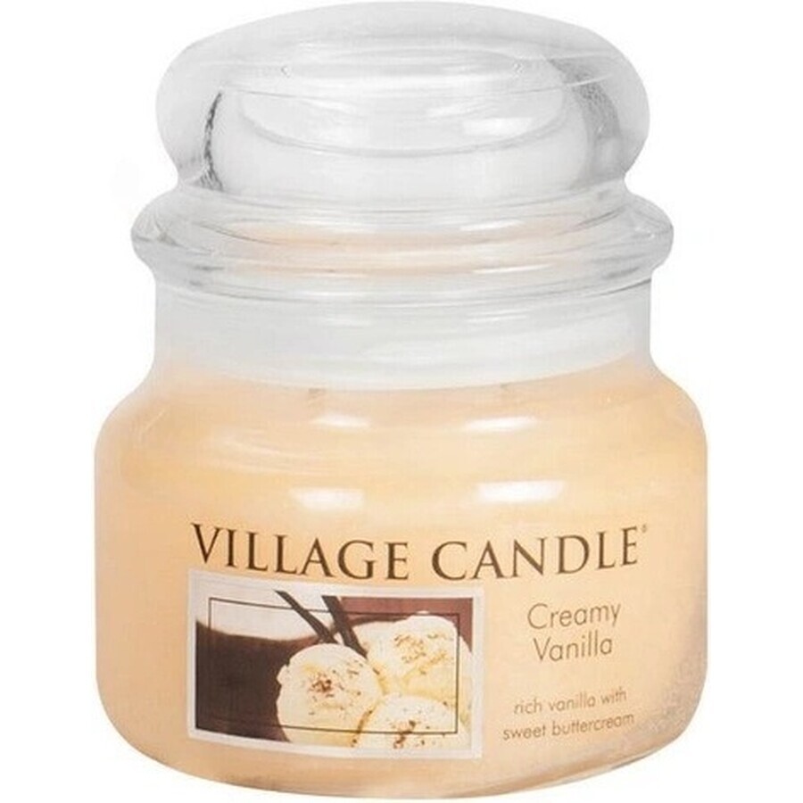 Village Candle Vela Perfumada en Botella - Vainilla Cremosa - Helado de vainilla, pequeña 1×1 ud, vela perfumada