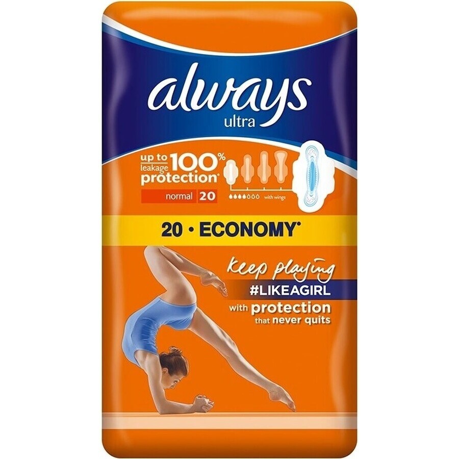 Always Ultra Duo 20 pcs Normal Plus 1×20 pcs, serviettes hygiéniques