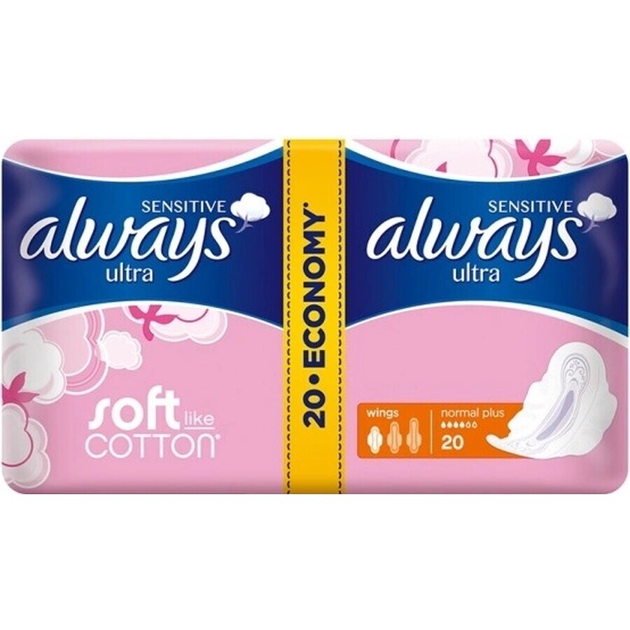 Always Ultra Duo 20 pcs Normal Plus 1×20 pcs, serviettes hygiéniques