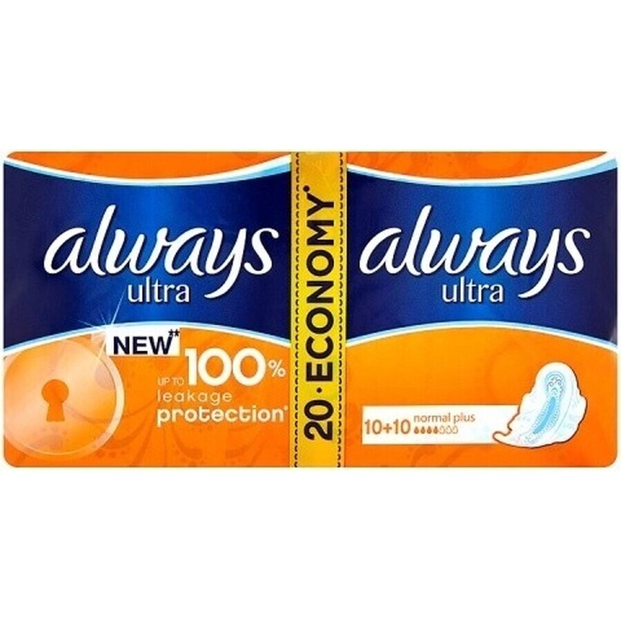 Always Ultra Duo 20 pcs Normal Plus 1×20 pcs, serviettes hygiéniques