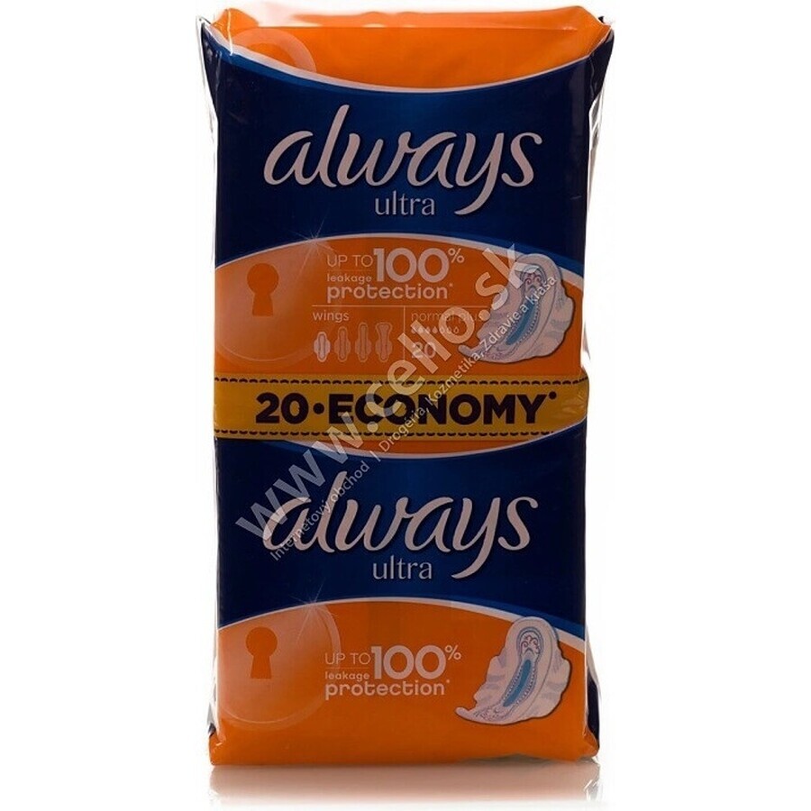 Always Ultra Duo 20 pcs Normal Plus 1×20 pcs, serviettes hygiéniques