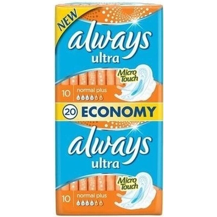 Always Ultra Duo 20 pcs Normal Plus 1×20 pcs, serviettes hygiéniques