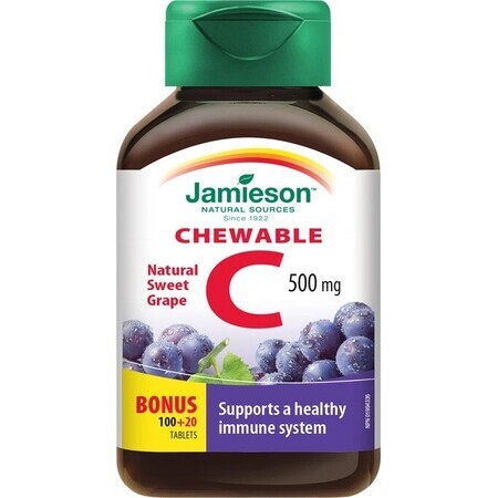 JAMIESON VITAMIN C 500 mg uva 1×120 tbl, VITAMINA C, uva