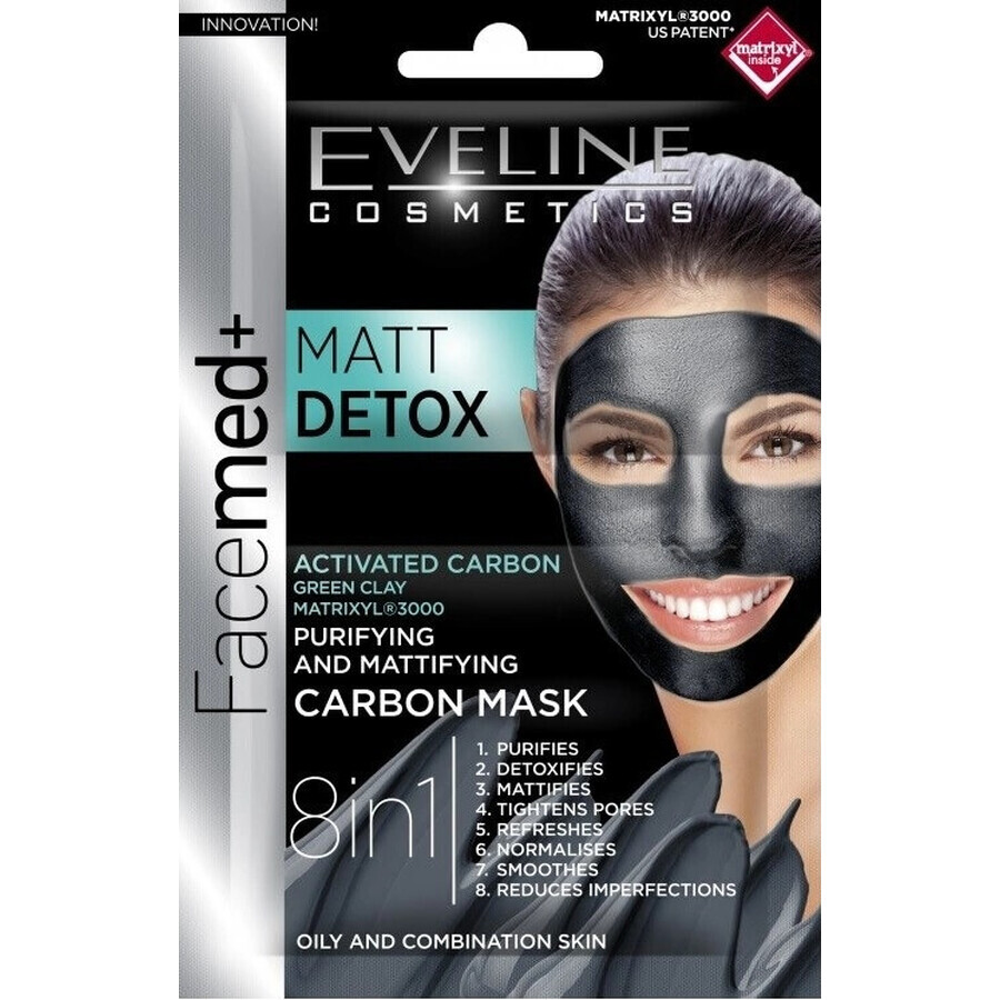 Eveline Facemed Matt Detox Face Mask 8in1 2×5 ml, face mask