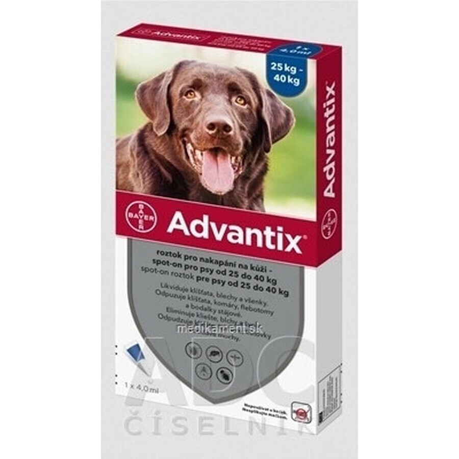 ADVANTIX SPOT-ON PES 4×4 ml, préparation répulsive antiparasitaire