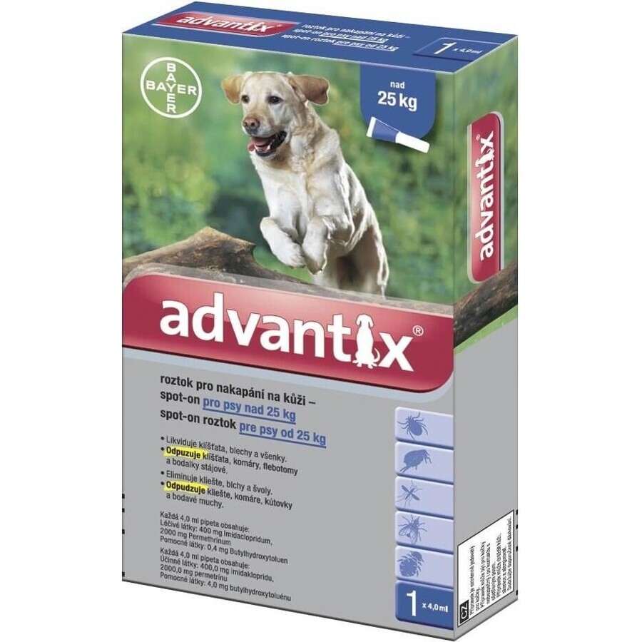 ADVANTIX SPOT-ON PES 4×4 ml, préparation répulsive antiparasitaire