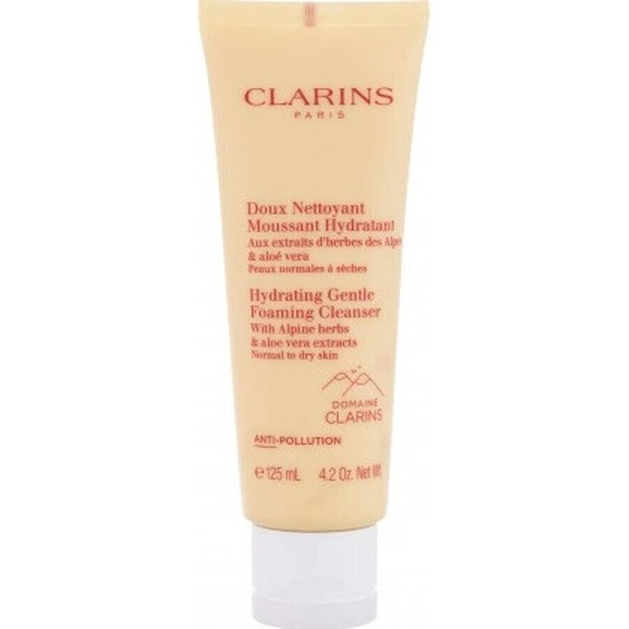 Clarins Mousse Nettoyante Hydratante Douceur pour Peaux Normales à Sèches 1×125 ml, Mousse Nettoyante