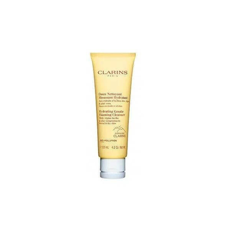 Clarins Mousse Nettoyante Hydratante Douceur pour Peaux Normales à Sèches 1×125 ml, Mousse Nettoyante