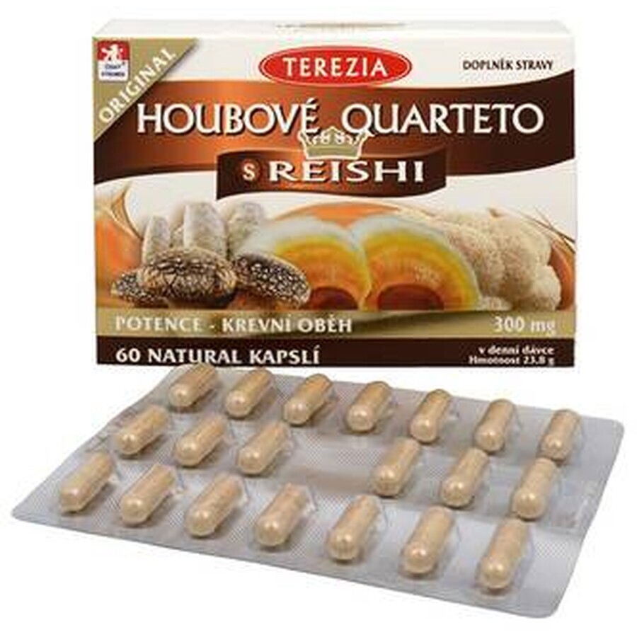 TEREZIA Champignon QUARTETO avec REISHI 60 1×60 cps, complément alimentaire