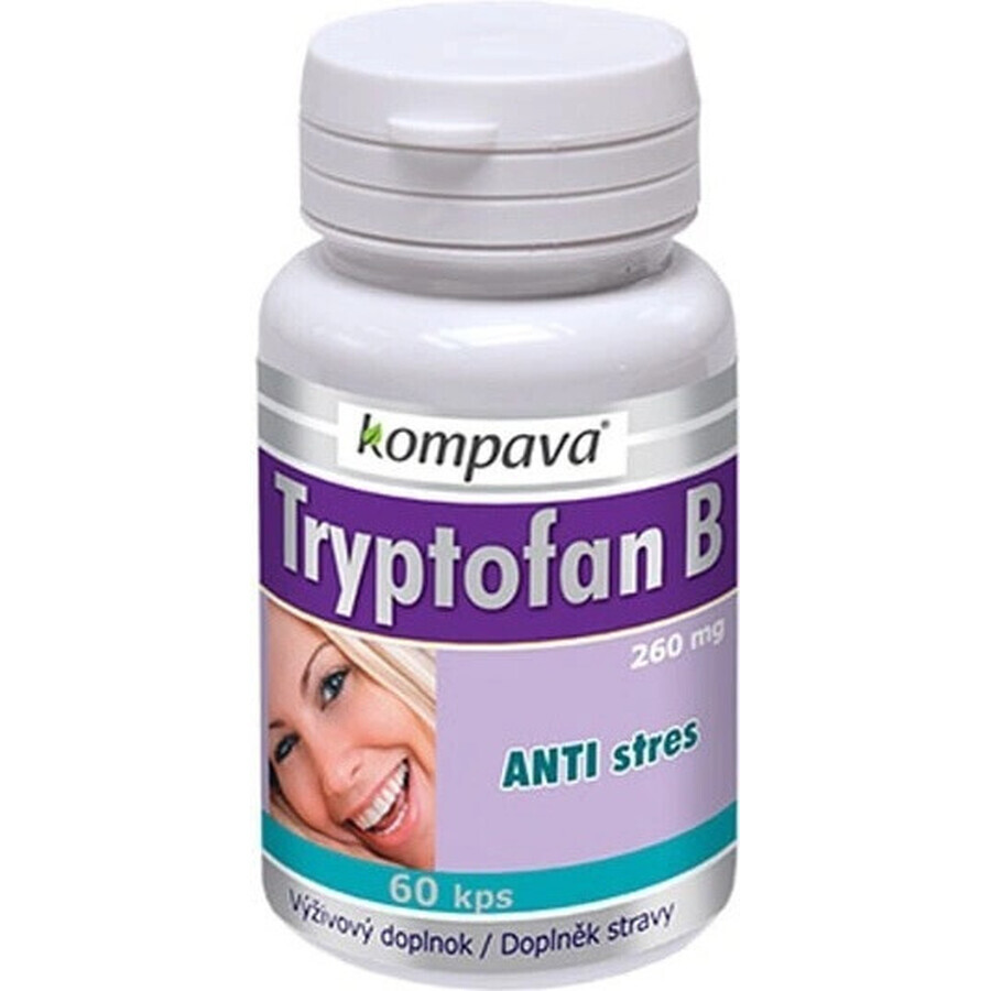 KOMPAVA TRYPTOFAN B+ 500 mg 1×60 cps, supliment alimentar