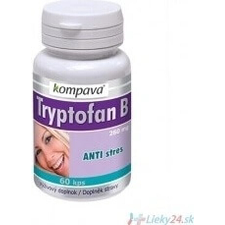 KOMPAVA TRYPTOFAN B+ 500 mg 1×60 cps, supliment alimentar