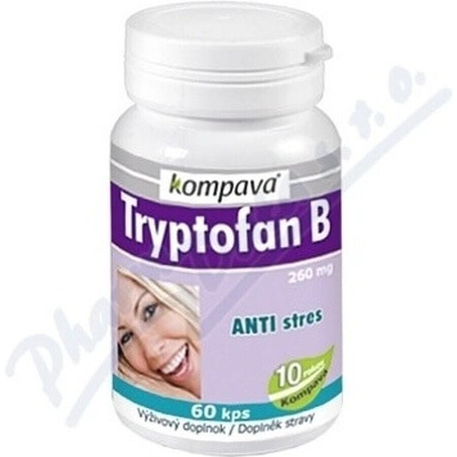 KOMPAVA TRYPTOFAN B+ 500 mg 1×60 cps, supliment alimentar