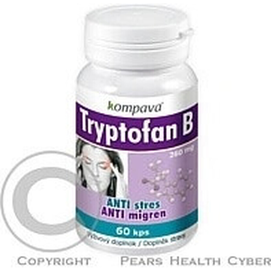 KOMPAVA TRYPTOFAN B+ 500 mg 1×60 cps, supliment alimentar