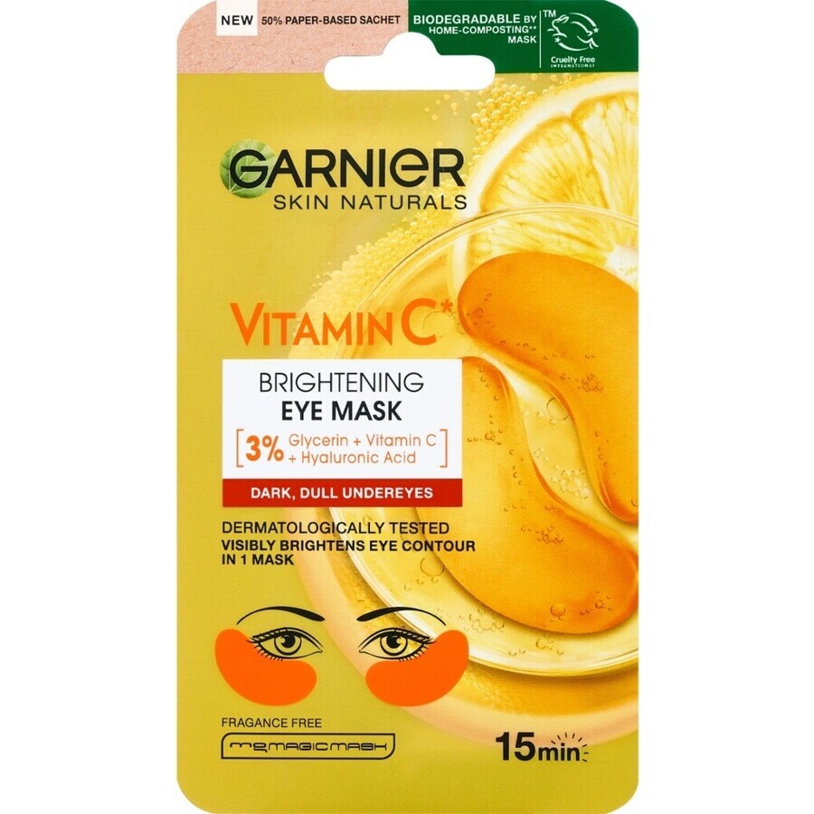 Garnier Skin Naturals verhelderend oogmasker met vitamine C 1×5 g, oogmasker