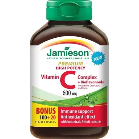 Jamieson Vitamina C PREMIUM con bioflavonoides 600mg 1×120 tbl