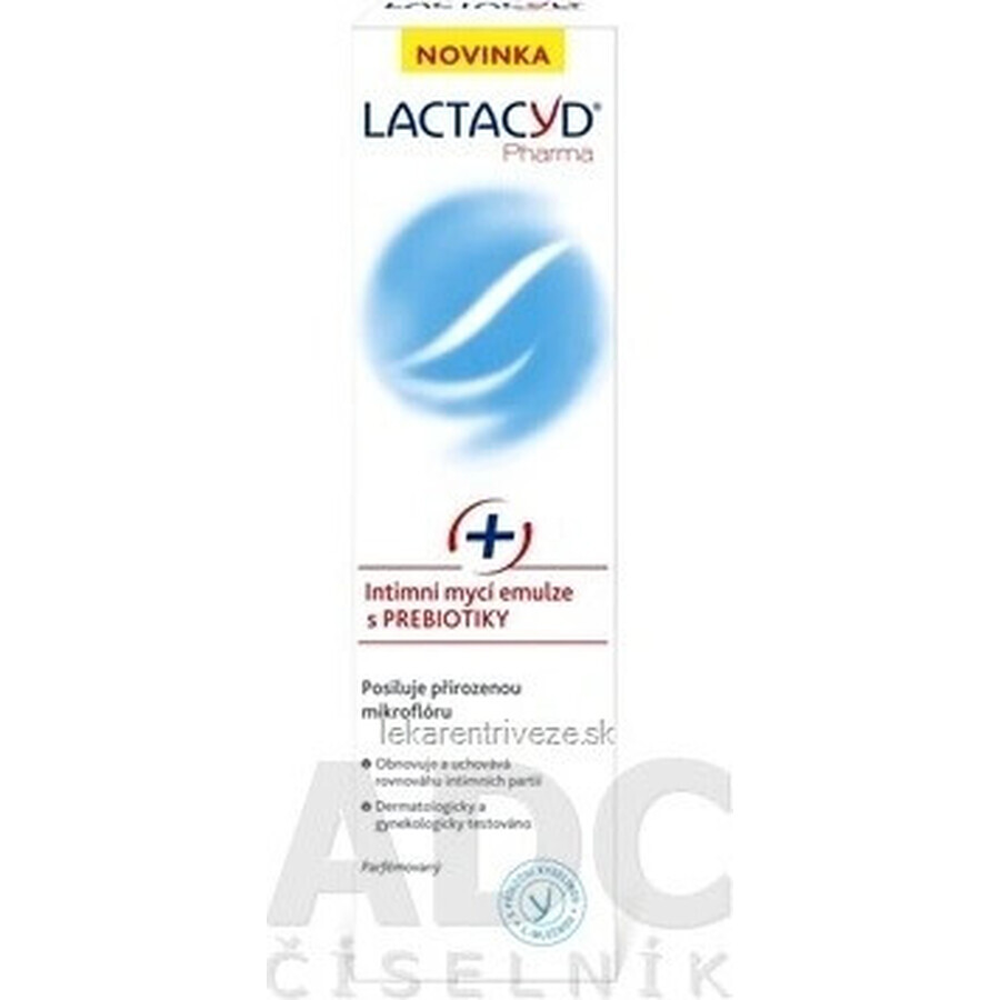 Lactacyd Emulsione detergente intima con prebiotici Pharma Prebiotic Plus 1×250 ml, emulsione detergente intima