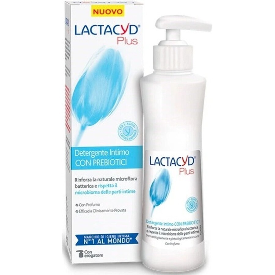 Lactacyd Emulsione detergente intima con prebiotici Pharma Prebiotic Plus 1×250 ml, emulsione detergente intima