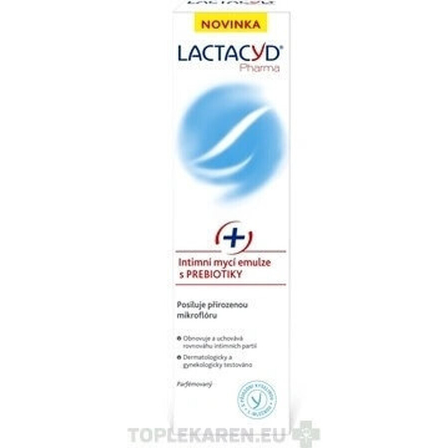 Lactacyd Emulsione detergente intima con prebiotici Pharma Prebiotic Plus 1×250 ml, emulsione detergente intima