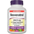 WEBBER NATURALS Resveratrol 200 mg 1×90 cps, food supplement