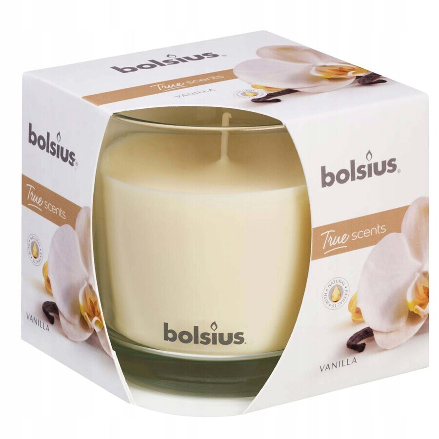 Bolsius Aromatic 2.0 Bouteille 95x95mm Bouteille 95x95mm Vanille, bougie parfumée 1×1 pc, bougie parfumée