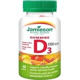 Jamieson Vitamine D3 1000 IU Gummies 60pcs 1×60 tbl, complément alimentaire