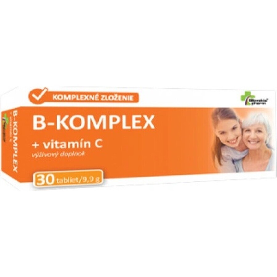 Slovakiapharm B-KOMPLEX + vitamine C 1×30 tbl, complément alimentaire