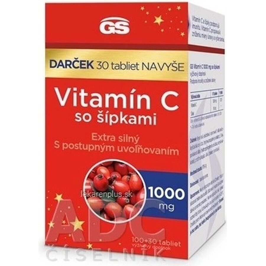 GS Vitamine C1000 avec cynorrhodon 1×130 tbl, complément alimentaire