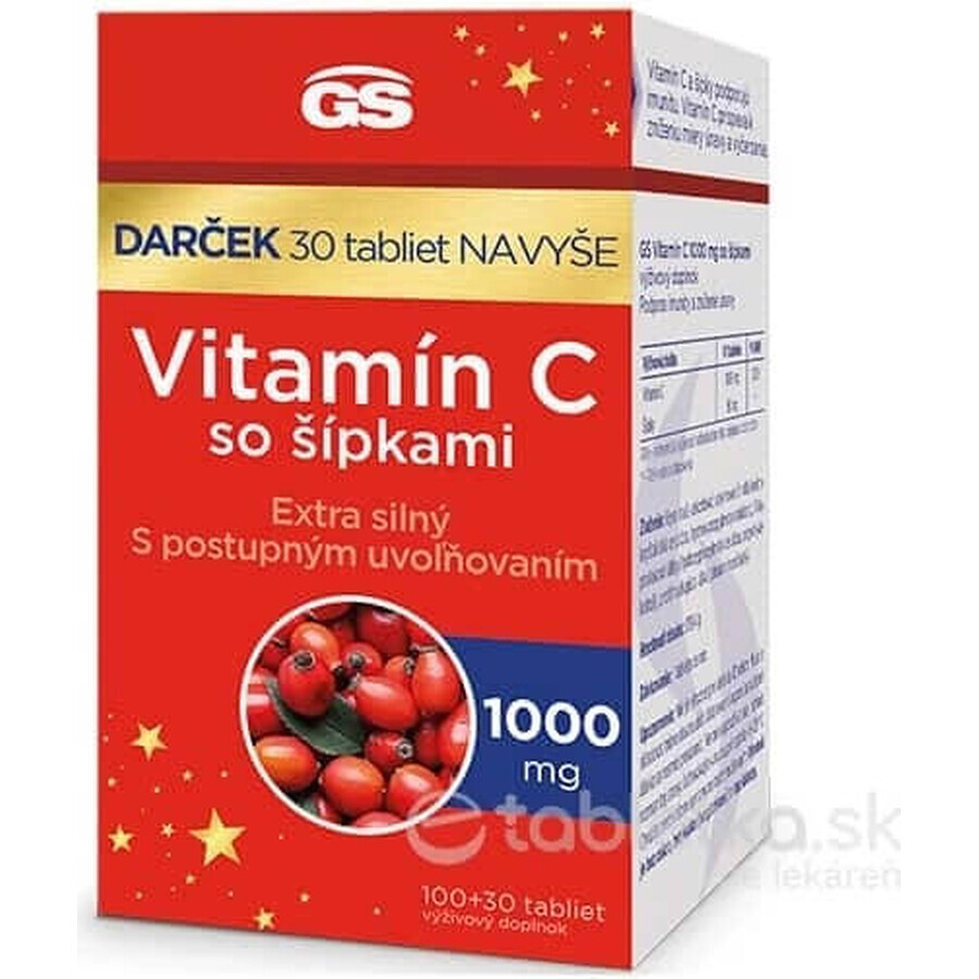 GS Vitamine C1000 avec cynorrhodon 1×130 tbl, complément alimentaire