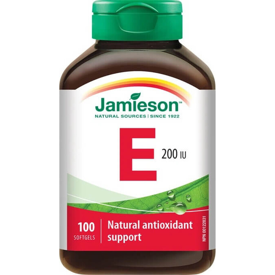 JAMIESON VITAMIN E 200IU 1×100 cps, food supplement