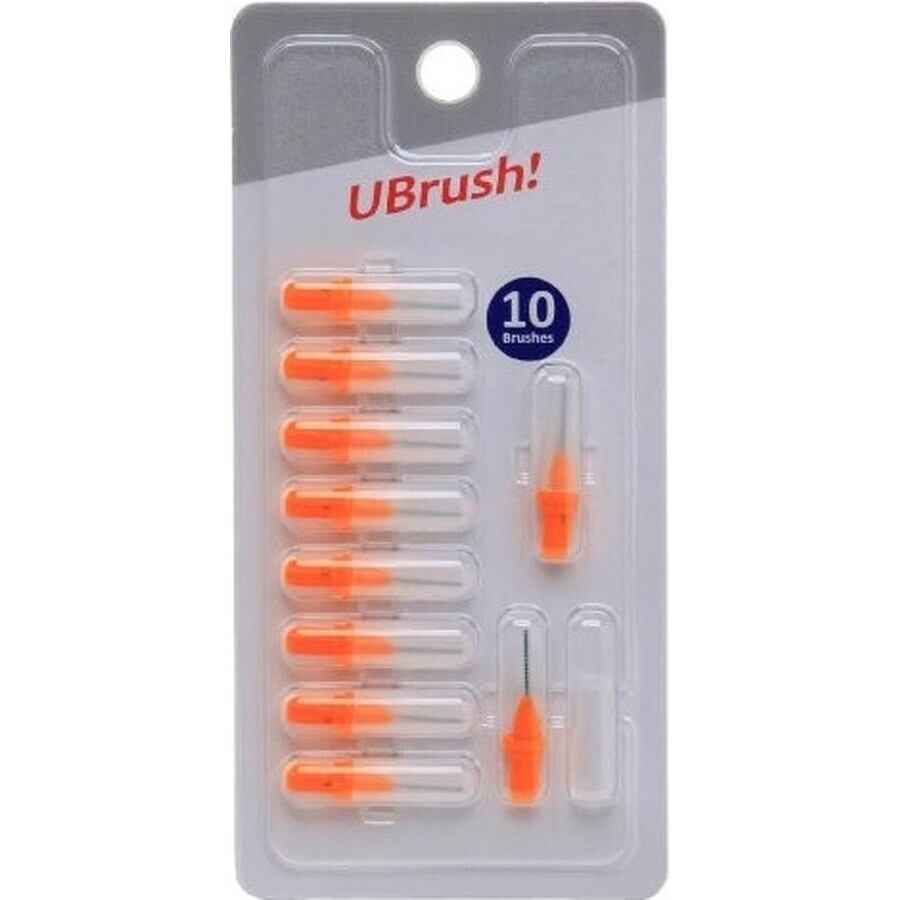 UBrush ! - brosse à dents interdentaire - 0,8 mm orange 1×10 pièces