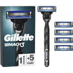 GILLETTE MACH3 SHAVER + 5NH Set 1×1, scheerapparaat + 5 reservekoppen