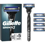 GILLETTE MACH3 SHAVER + 5NH Set 1×1, scheerapparaat + 5 reservekoppen