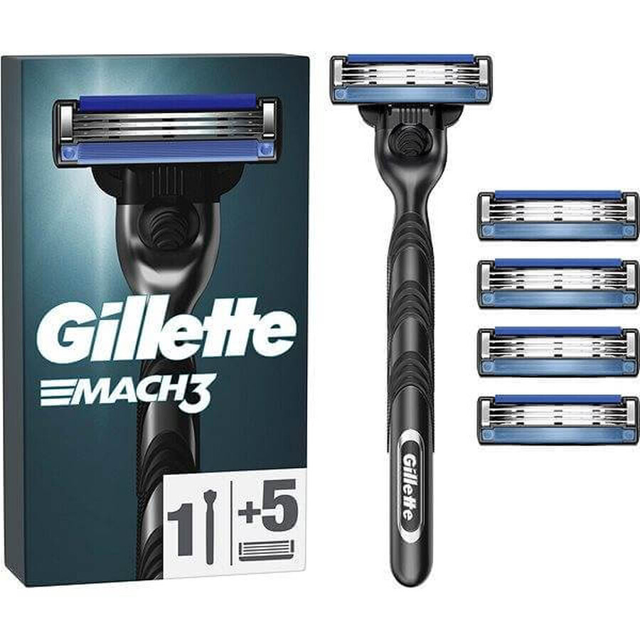 GILLETTE MACH3 SHAVER + 5NH Set 1×1, scheerapparaat + 5 reservekoppen