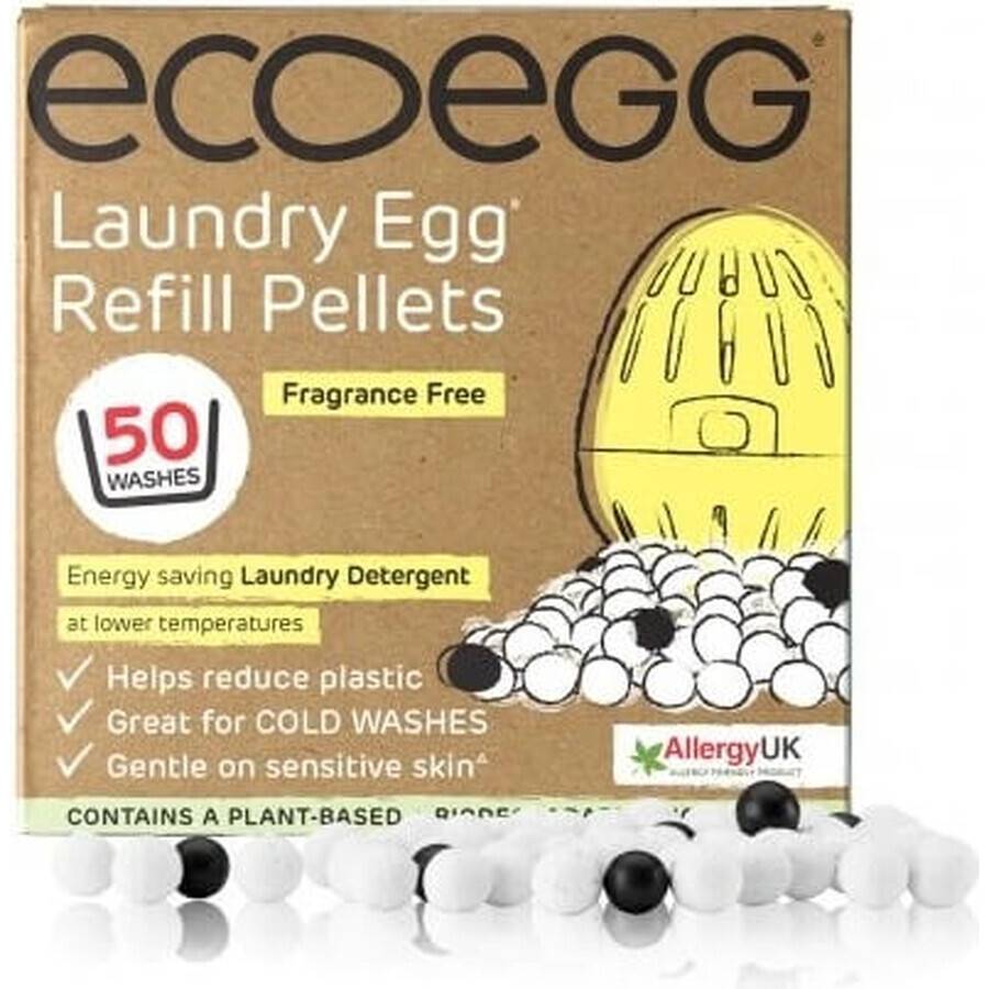 Ecoegg Cartuș pentru ouă de spălat - 50 de spălări fără parfum 1×1 buc, cartuș pentru 50 de spălări