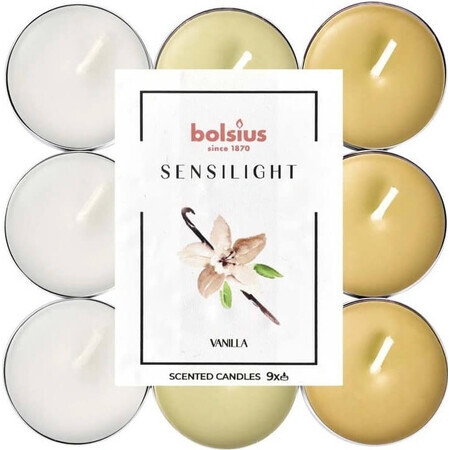 BOLSIUS Teelichter sensilight VANILLA 1×9 Stück, dreifarbig