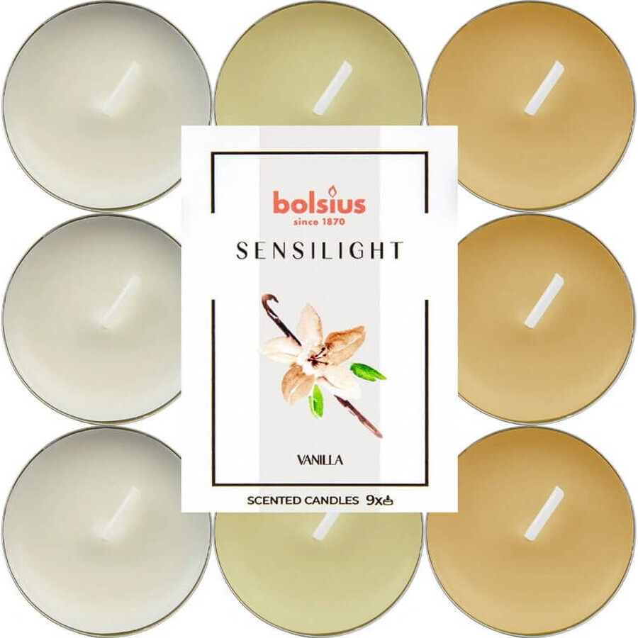 BOLSIUS Teelichter sensilight VANILLA 1×9 Stück, dreifarbig