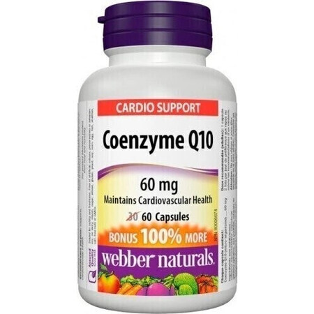 WEBBER NATURALS Coenzyme Q10 60 mg 1×60 cps, food supplement