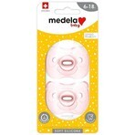 MEDELA SILICONE SOFT SILICONE Sucette pour filles 1×2 pcs